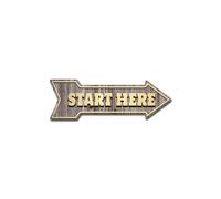 SignMission D-A-999592 6 x 18 in. Indoor & Outdoor Decor Direction Sticker Vinyl Wall Decals - Start Here - 24 in.