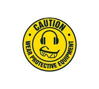 SignMission FD-C-16-99873 16 x 16 in. Non-Slip Circle Vinyl Floor Decal - Wear Protective Equipment 2
