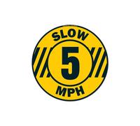 SignMission FD-C-16-99889 16 x 16 in. Non-Slip Circle Vinyl Floor Decal - Slow 5 MPH