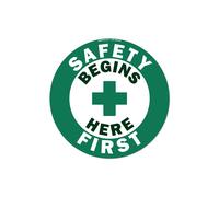 SignMission FD-C-16-99898 16 x 16 in. Non-Slip Circle Vinyl Floor Decal - Safety First