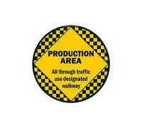 SignMission FD-C-16-99904 16 x 16 in. Non-Slip Circle Vinyl Floor Decal - Production Area