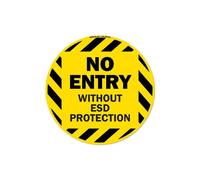 SignMission FD-C-16-99913 16 x 16 in. Non-Slip Circle Vinyl Floor Decal - No Entry without ESD Protection