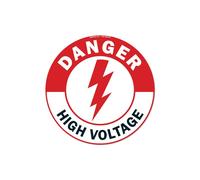 SignMission FD-C-16-99924 16 x 16 in. Non-Slip Circle Vinyl Floor Decal - High Voltage