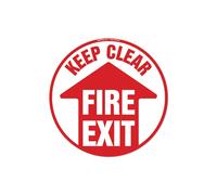 SignMission FD-C-16-99937 16 x 16 in. Non-Slip Circle Vinyl Floor Decal - Fire Exit