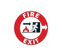 SignMission FD-C-16-99938 16 x 16 in. Non-Slip Circle Vinyl Floor Decal - Fire Exit Right
