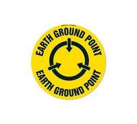 SignMission FD-C-16-99947 16 x 16 in. Non-Slip Circle Vinyl Floor Decal - Earth Ground Point