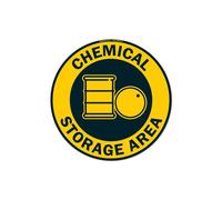 SignMission FD-C-16-99961 16 x 16 in. Non-Slip Circle Vinyl Floor Decal - Chemical Storage Area