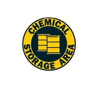 SignMission FD-C-16-99962 16 x 16 in. Non-Slip Circle Vinyl Floor Decal - Chemical Storage Area 2