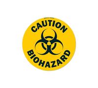 SignMission FD-C-16-99964 16 x 16 in. Non-Slip Circle Vinyl Floor Decal - Caution Biohazard