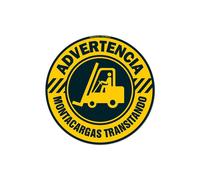 SignMission FD-C-16-99972 16 x 16 in. Non-Slip Circle Vinyl Floor Decal - Advertencia Montacargas Transitando