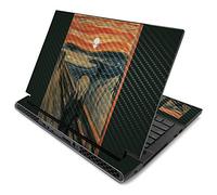 SignMission MightySkins Carbon Fiber Skin For Alienware m17 R2 (2019) - The Scream | Protective, Durable Textured Carbon Fiber Finish | Easy To Apply, Remove, and Change Styles | Made in the USA