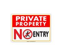 SIGNOGRAFX Private Property No Entry Sign, No Trespass, (2 Packs) Metal and Honey Comb Reflective Warning Do Not Entry without Permission signs, Privacy signs, Easy to Install Indoor and Outdoor