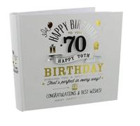 Signography 70th Birthday 4"x6" Photo Album Black and Gold Design FL29970