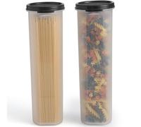 SIGNORA WARE Multi Purpose Tall Home Kitchen Clear Storage Container with Locking Lids - For Pasta Noodles Nuts Beans Staples and more - 100% Food Grade Plastic - Airtight, Leakproof, Watertight Seal