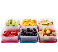 SIGNORA WARE Reusable Plastic Food Storage Containers - Stackable Airtight Food Containers for Snacks, Picnics, Food Prep, Picnics and more - Set of 6-17 oz