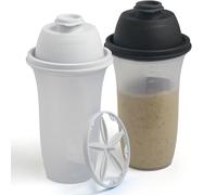 SIGNORA WARE Shaker Bottles | 17-Ounce Plastic Protein Shake Bottle for Meal Replacement Shakes & Smoothies, Beverages, Mixing Salad Dressing & Sauces, Margarita, More | 2 Pack