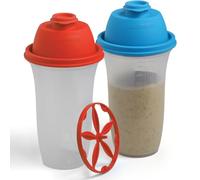 SIGNORA WARE Shaker Bottles | 17-Ounce Plastic Protein Shake Bottle for Meal Replacement Shakes & Smoothies, Beverages, Mixing Salad Dressing & Sauces, Margarita, More | 2 Pack