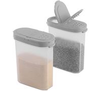 SIGNORA WARE Spice Jars with Lids - 8 oz Refillable Empty Airtight Spice/Seasoning Containers Set -2 in 1 Pour/Sift Shaker Lids Clear Plastic Spice/Seasoning Organizer Kitchen/Travel 4 pk