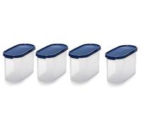 Signoraware Oval Plastic Container Set, Set of 4, 1.1 Litres, Blue