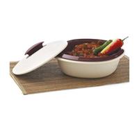 Signoraware Super Servierstar Strainer Server Casserole Thermo-Duo Kitchen Aid with Strainer in Beige Wine Red Kitchen Chef Keep Warm Warmie Tups Sieve (1.8 Litre Maroon)