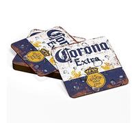 SIGNS 2 ALL - Two CORONA EXTRA Wooden Coasters Mancave Vintage Retro Wood Bar Pub Wall Round Coaster