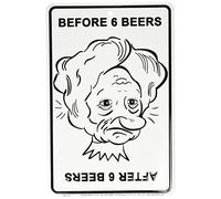 Signs 4 Fun Decorative Parking Sign | Before & After 6 Beers | 8” x 12” | Embossed Aluminum Sign | Made in the USA | SPSBRK