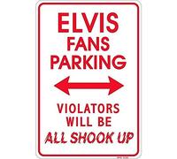 Signs 4 Fun Decorative Parking Sign | Elvis Shook Up | 8” x 12” | Embossed Aluminum Sign | Made in the USA | SPSE