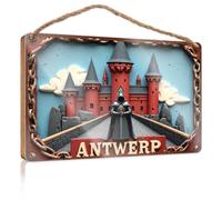 Signs And Plaques Antwerp Castle: A Medieval Fantasy Scene Wooded Sign Bar Decor And Accessories Bathroom Decor Sets(23X35CM)
