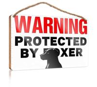 Signs And Plaques Boxer Dog Protection Warning Sign Wooden Sign Restroom Sign Funny Fall Front Porch Decorations(20X30CM)