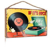 Signs and Plaques If It's Nice, Play It Twice Hanging Wall Decor Sign Love Signs for Home Decor(23X35CM)