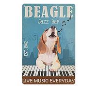 Signs Beagle Dog Jazz Bar Tin Metal Hanging Props Home Wall Art Decor 8 x 12 inches