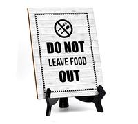 Signs ByLITA Do Not Leave Food Out Restaurant Table Sign with Acrylic Stand (6x8“)