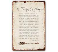 Signs Ecclesiastes 3 1 8 A Time For Everything Poster Decor For Bedroom Painting Artwork Contemporary Home Decorations Rectangle Modern Picture Prints Metal Tin Sign 8X12 Inch