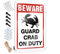 Signs For Bedroom Door Beware! Guard Crab On Duty Tin Sign Tin Wall Decor Bar Metal Sign Decor(30X40CM)