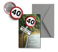 Signs For Celebration Oops You've Hit 30 40 50 60 70 Badge Gift Card Combo. Fun novelty Happy 30th 40th 50th 60th 70th Birthday token keepsake for Men or Women (Oops You've Hit 40)
