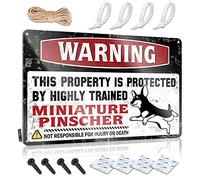 Signs For Garage Warning This Property Is Protected By A Highly Trained Miniature Pinscher Tin Sign Bar Stuff For Man Cave Tin Decor(20X30CM)