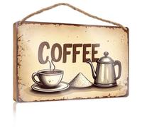 Signs For Kitchen A Cup Of Coffee With Steam Rising From It Funny Bedroom Decor Retro Decor(15X28CM)