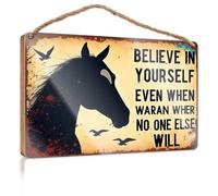 Signs For Kitchen Believe In Yourself, Even When No One Else Will Wooded Sign Funny Bedroom Decor Retro Decor(20X30CM)
