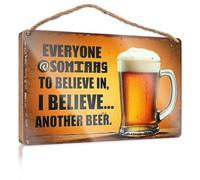 Signs For Kitchen Everyone Believes In Something I Believe In Another Beer Wooded Sign Funny Bedroom Decor Retro Decor(20X30CM)