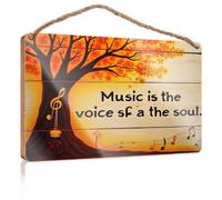 Signs For Kitchen Music Is The Voice Of The Soul. Funny Bedroom Decor Retro Decor(15X28CM)