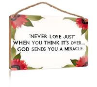 Signs For Kitchen Never Lose Just When You Think It's Over... God Sends You A Miracle. Funny Bedroom Decor Retro Decor(15X28CM)