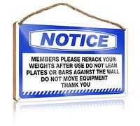 Signs For Kitchen Notice Members Please Rerack Your Weights After Wooden Sign Hanging Home Sign Pool Decorations Outdoor(20X30CM)