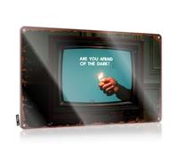 Signs For Man Cave Are You Afraid Of The Dark? Tin Sign Funny Signs Metal Funny Poster Sign(20X30CM)