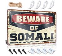 Signs for Man Cave Beware of Somali Metal Sign Random Cool Stuff Funny Sogns ( Size : 20X30CM )