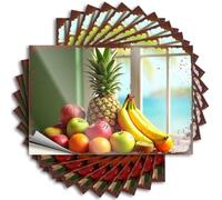 Signs For Man Cave Fresh Tropical Fruits By The Ocean Window Stickers 10Pcs Outdoor Signs And Decor Decaor Sign(12X18CM)