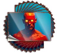 Signs For Man Cave Glowing Eyes Of The Red Bandit Stickers 10Pcs Outdoor Signs And Decor Decaor Sign(6X9CM)