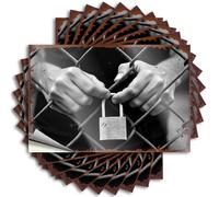 Signs For Man Cave Hands Behind Bars: The Symbol Of Freedom'S Grip Stickers 10Pcs Outdoor Signs And Decor Decaor Sign(12X18CM)