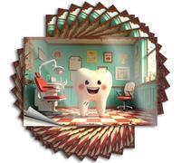 Signs For Man Cave Happy Tooth In The Dentist'S Office Stickers 10Pcs Outdoor Signs And Decor Decaor Sign(6X9CM)