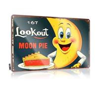 Signs For Man Cave Lookout Moon Pie, 167. Tin Sign Funny Signs Metal Funny Poster Sign(30X40CM)