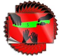 Signs For Man Cave Money Knife: The Cost Of Greed Stickers 10Pcs Outdoor Signs And Decor Decaor Sign(12X18CM)